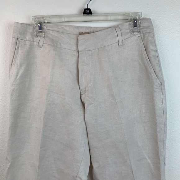 MAX Jeans: linen high waist relax hip cropped leg cuffed trousers pants EUC - Picture 2 of 9